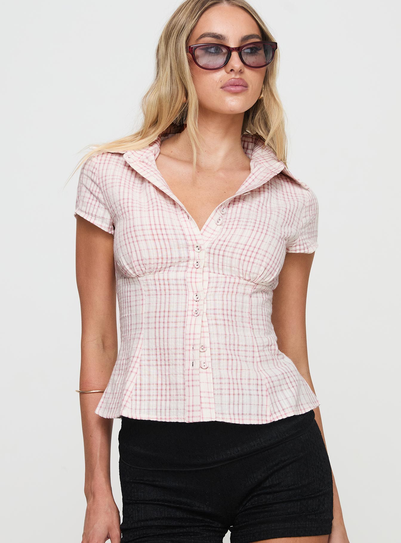 Clara Plaid Top