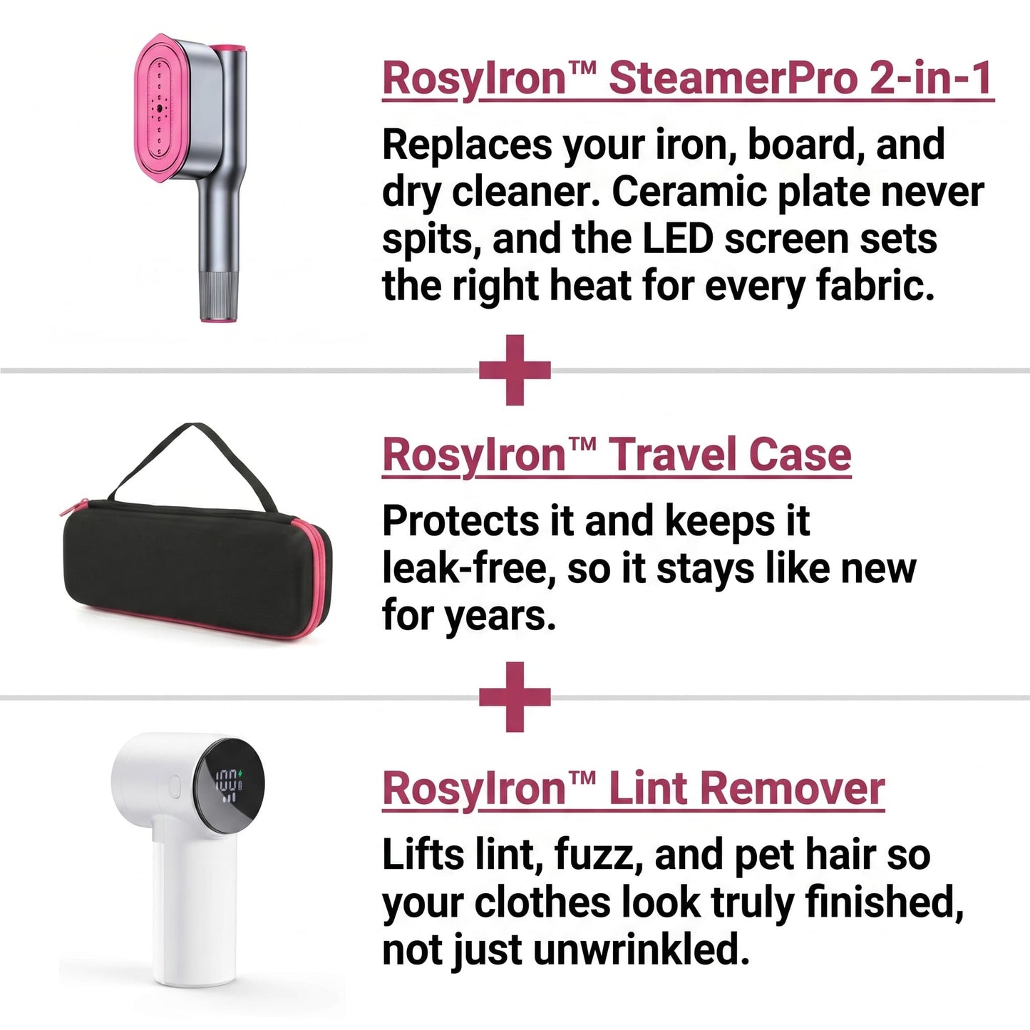 SteamerPro 2-in-1 Steamer & Iron