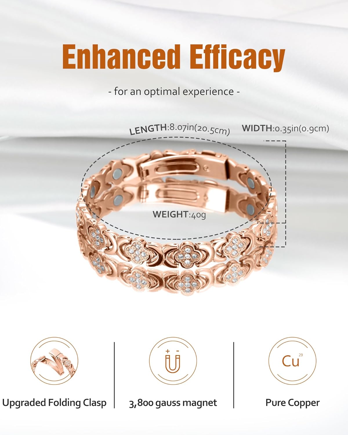 Diystar® Pure Copper Magnetic Bracelet