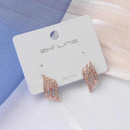 Crystal Wing Earrings Hollow