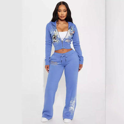 Y2K Retro Vibe Hoodie Set